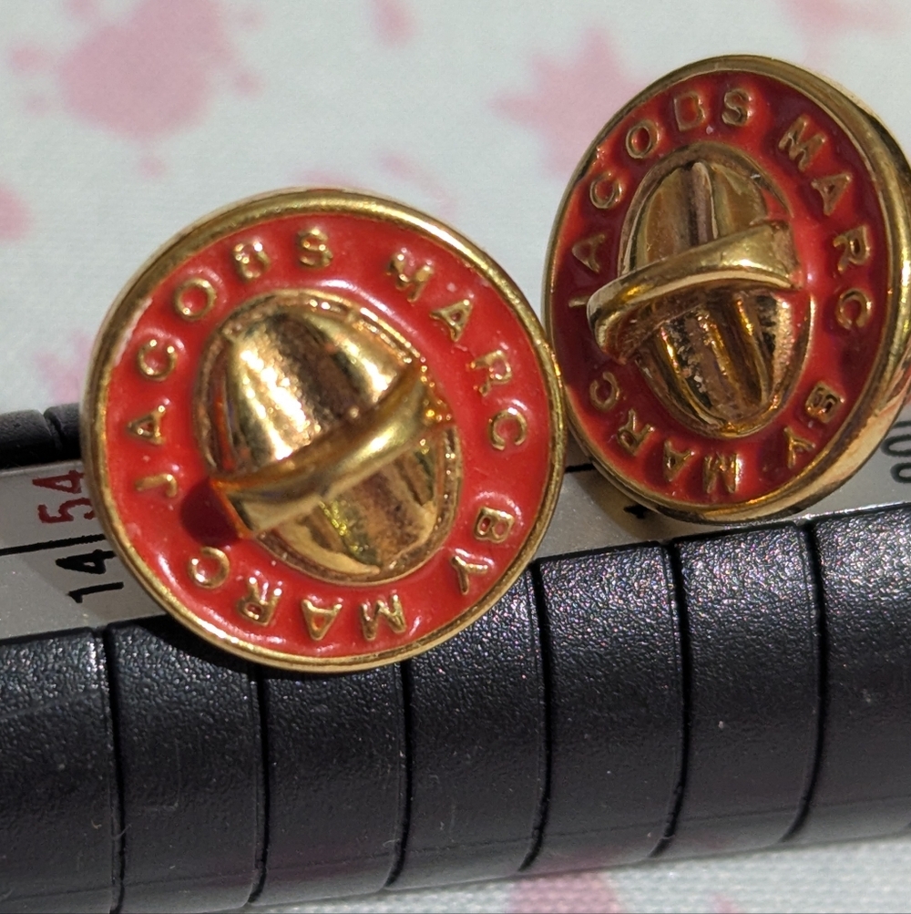 Marc Jacobs Red and Gold Stud Earrings